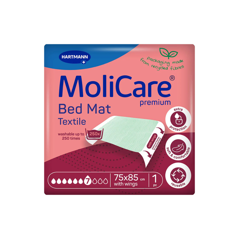 MoliCare Premium Bed Mat Textile 7 Tropfen mit Flügel 75 x 85 cm Bettschutzeinlagen